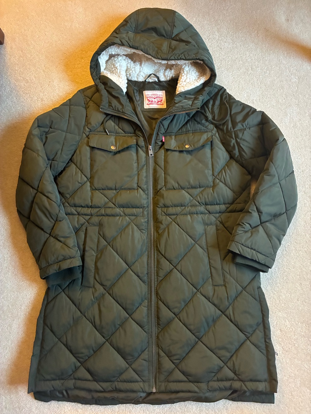 Levi's Dark Green Quilted Puffer Jacket